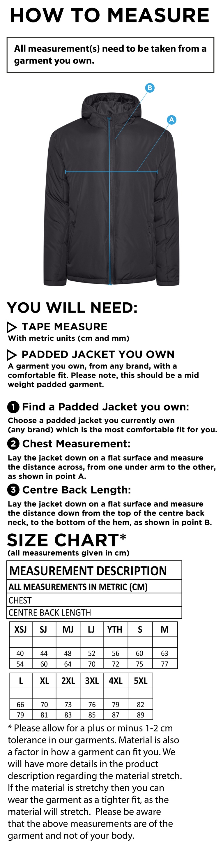 Typhoon - Sub Suit - Navy - Size Guide